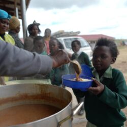 Girl receives food